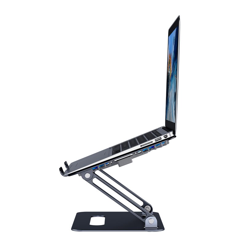 Adjustable Laptop Stand Factory - OEM Desktop Aluminum with Cooling Fan Foldable Minimalist Design