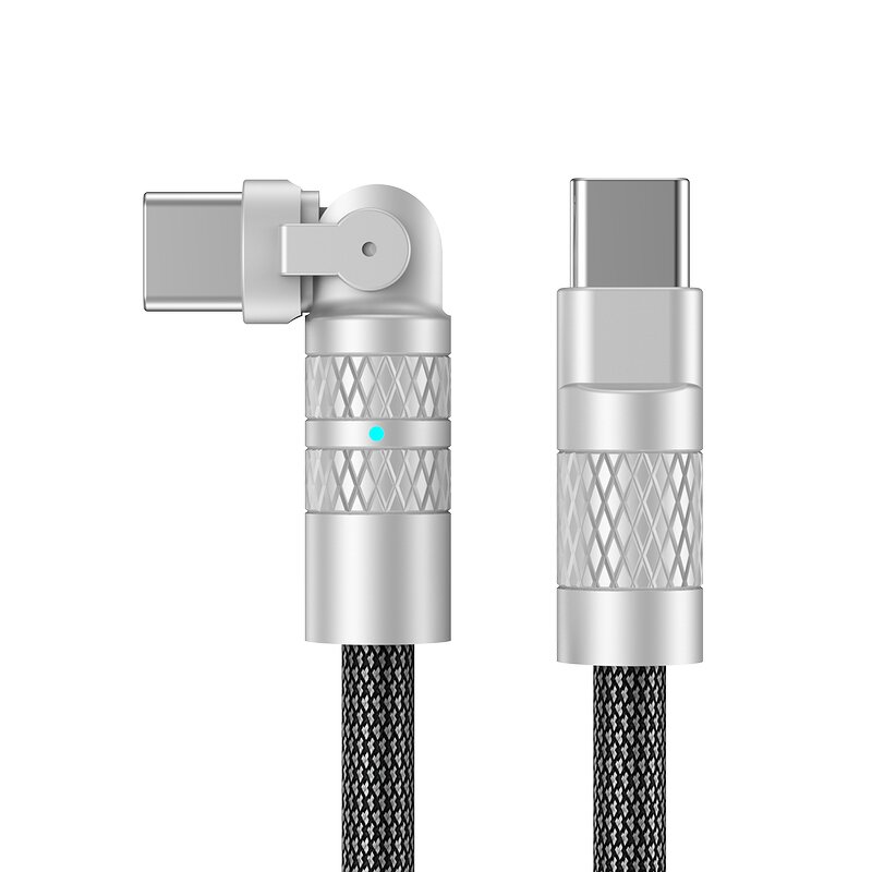 Super Fast Charging Cable Manufacturer - OEM 60W 180 Degree Rotating Nylon Zinc Alloy Type-C