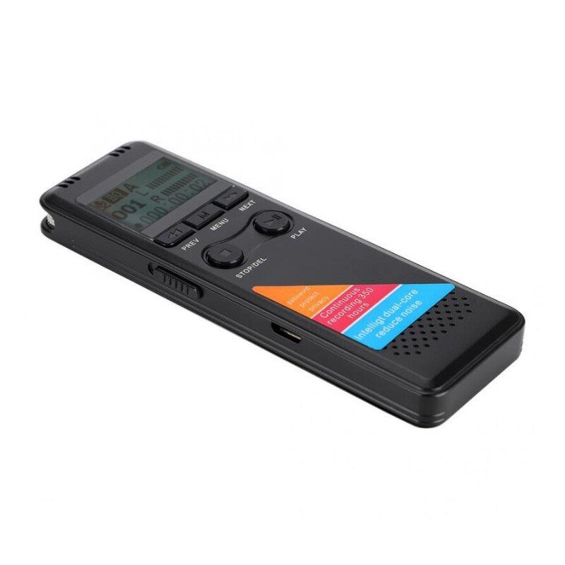 High Recording Digital Recorder Factory - OEM 8GB 1536KBPS Activated Mic Speaker WAV Format Metal