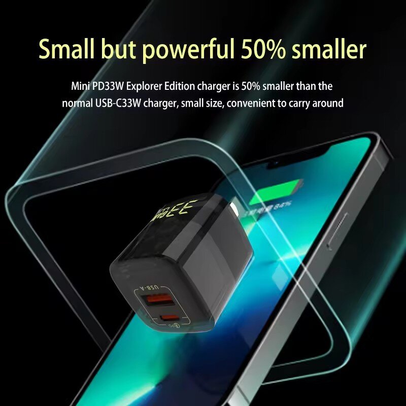 Gallium Nitride Charger Manufacturer - OEM E-commerce Hot Sale Transparent PD33W for Iphone Android