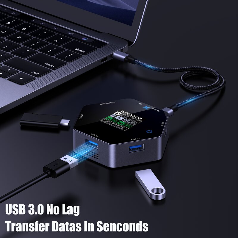 Intelligent Display USB Hub Factory - OEM 8 in 1 Extender Hubs Data Docking Station for Macbook Lenovo