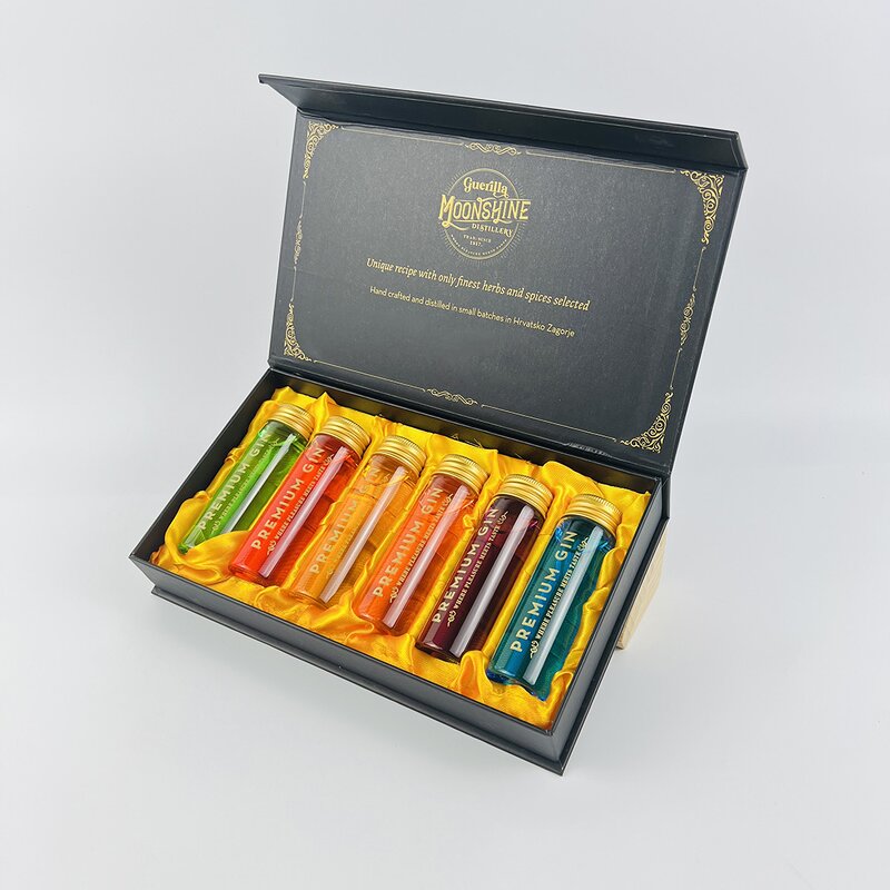 Gift Bottle Box Supplier - Customizable with Logo Glass Vial Gold Cap