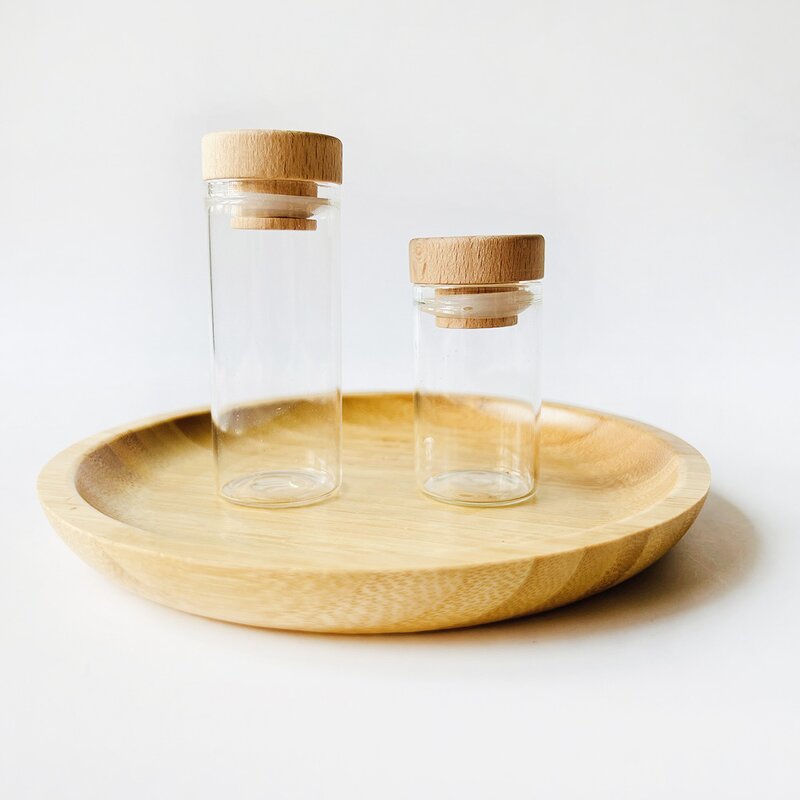 Glass Test Tube Factory - Clear Round Flat Bottom Cork Lid Vial Bottle