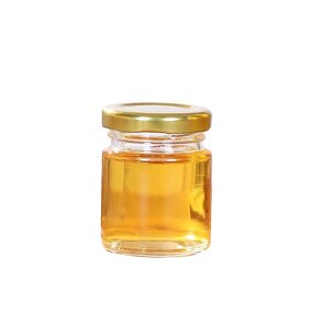 Honey Glass Jar Manufacturer - Wide Mouth Round Mini 35 Ml Golden Caps