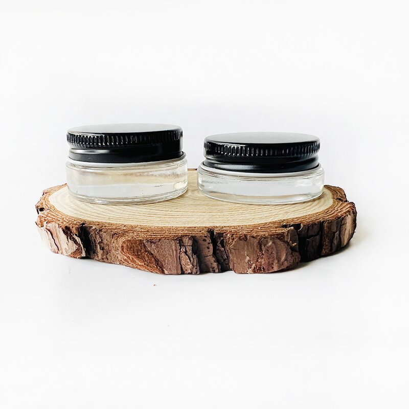 Low Profile Glass Containers Manufacturer - Thick with Silver Metal Lids