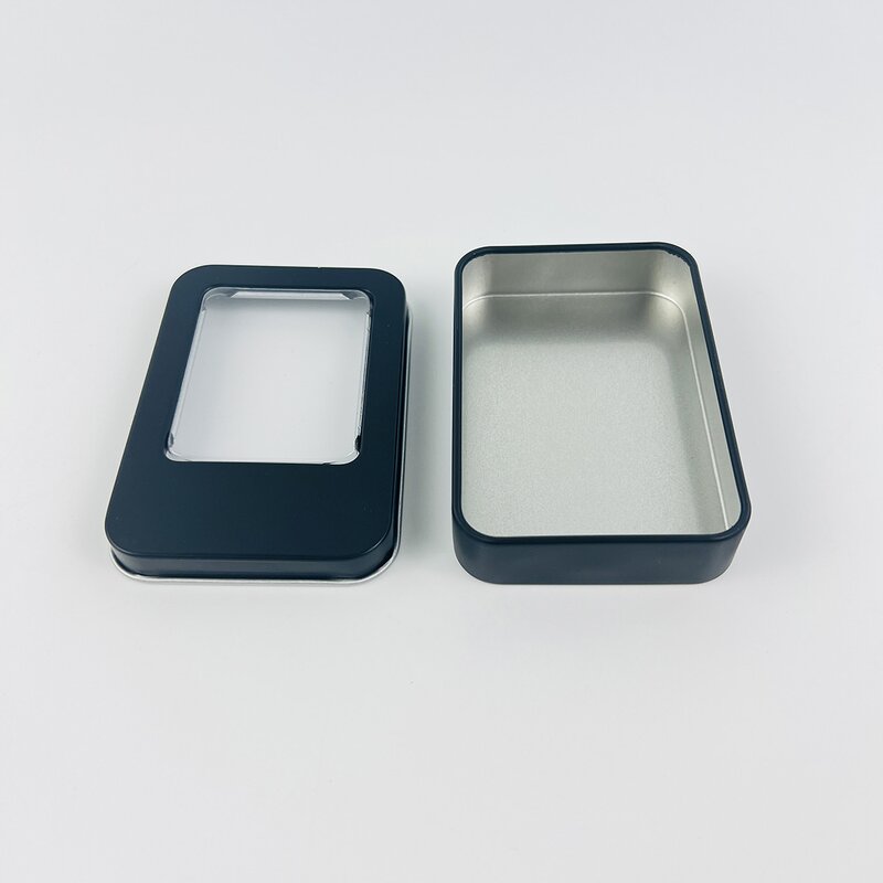 Tea Tin Box Factory - Wholesale Custom clear Pvc Top Rectangular Metal