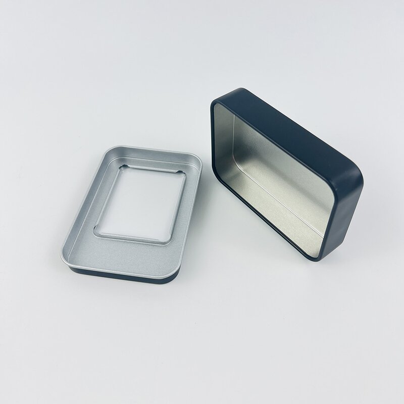 Tea Tin Box Factory - Wholesale Custom clear Pvc Top Rectangular Metal