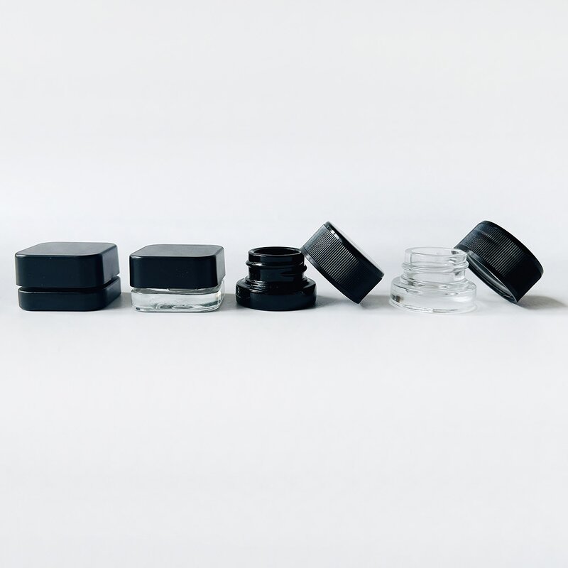 Square Concentrate Jar Supplier - Wholesale Black White Childproof Lid