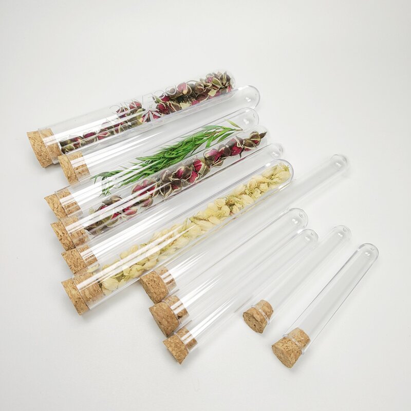 Plastic Test Tubes Manufacturer - Customized Size 200mm with Cork Stopper