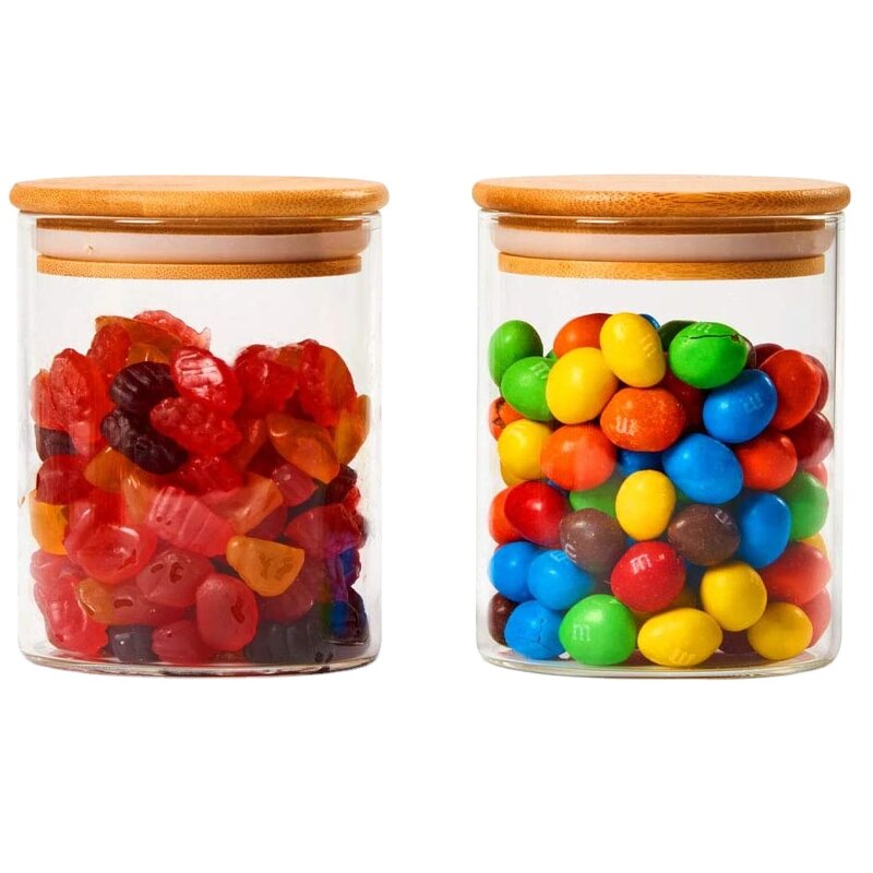 Candy Storage Glass Jar Supplier - Food Grade Airtight Bamboo Lid Clear