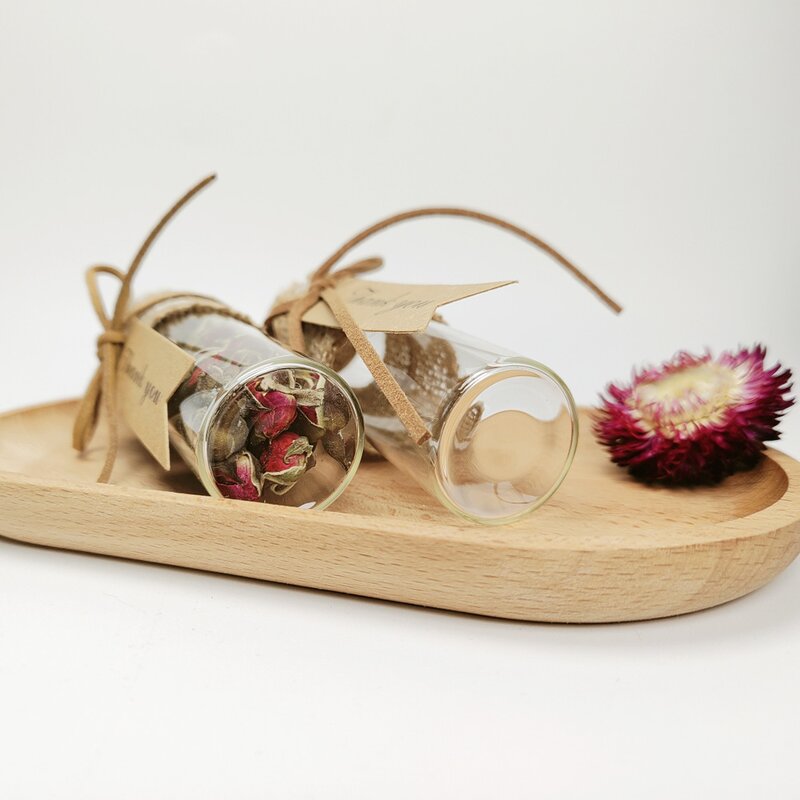 Glass Wishing Bottles Supplier - 10ml 15ml 20ml Clear with Wood Cork Lid