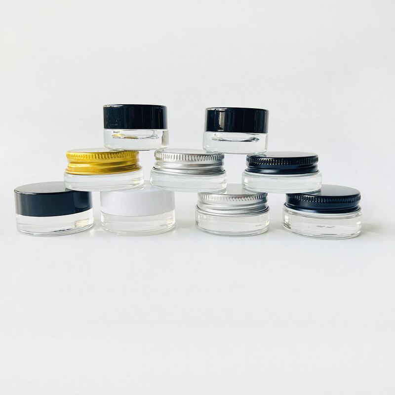 Mini Cream Glass Jar Supplier - 3g-15ml Round Clear Frosted Eye Cream