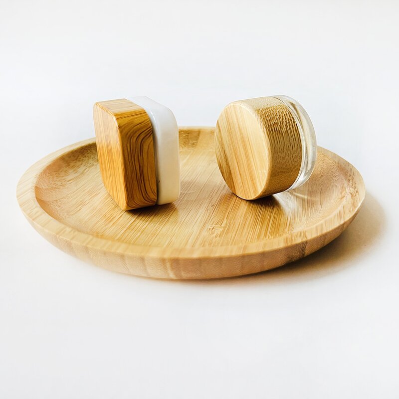 Matte Black Glass Jars Supplier - Bamboo Tops Bottles 3ml-9ml Custom Colors