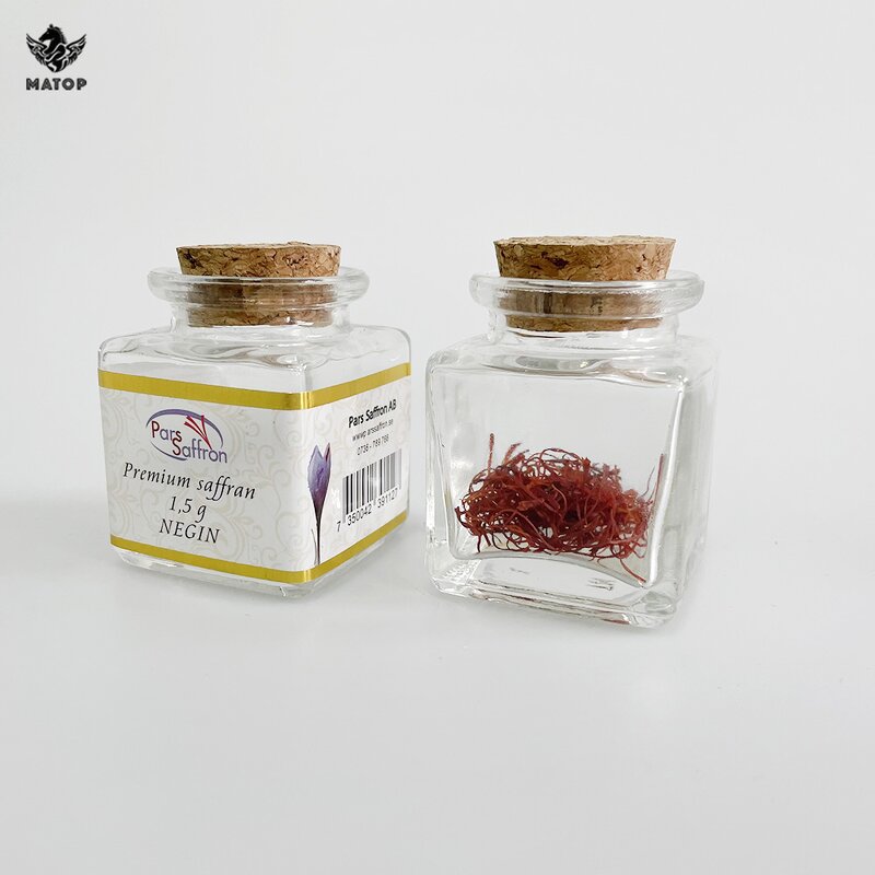 Saffron Packaging Jar Manufacturer - 1g-5g Customized Label square Round