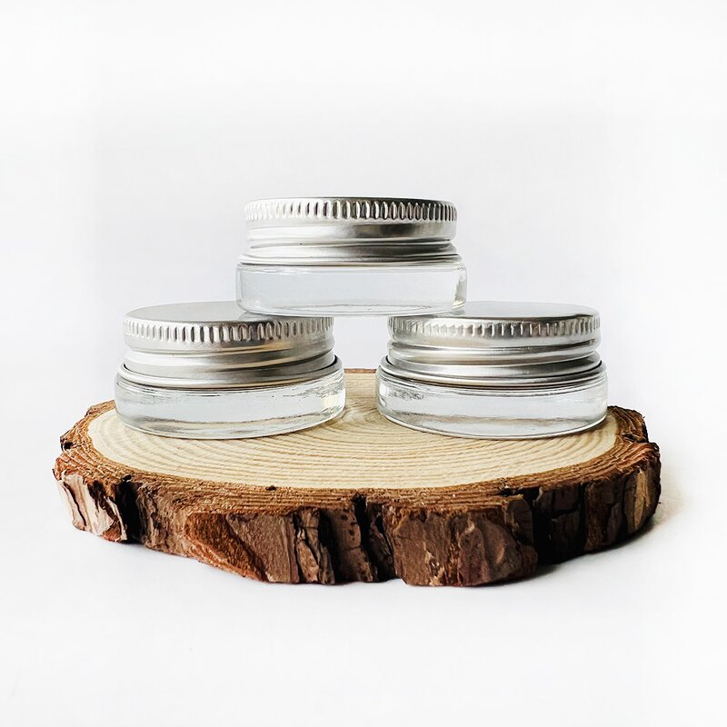 Mini Cream Glass Jar Supplier - 3g-15ml Round Clear Frosted Eye Cream