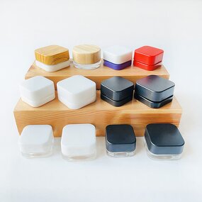 Small Glass square Jars Factory - In Stock 1-7 Gram Creams Extracts Wax