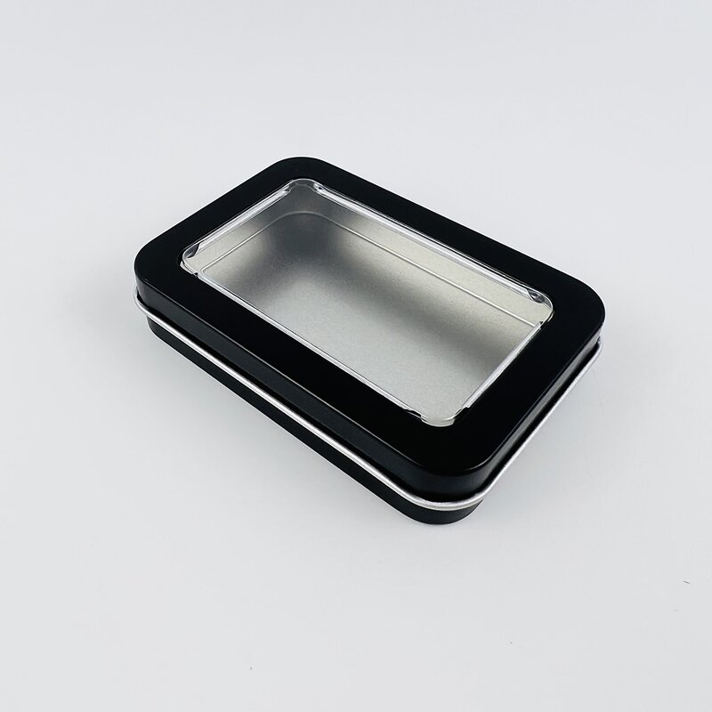 Tea Tin Box Factory - Wholesale Custom clear Pvc Top Rectangular Metal