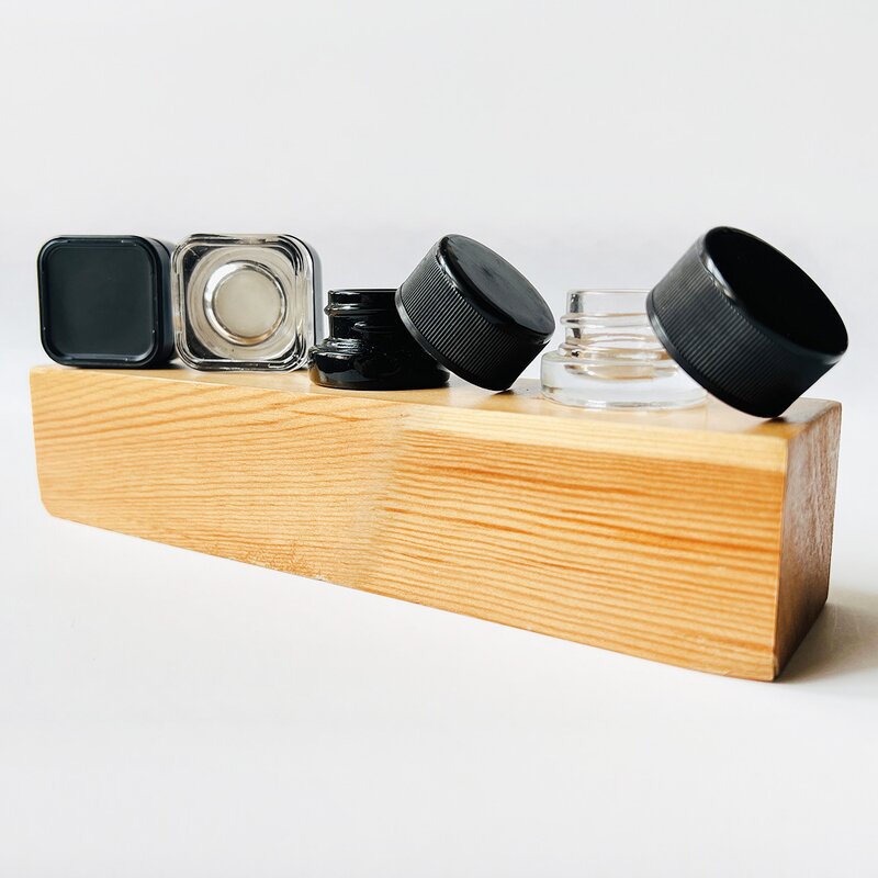 Square Concentrate Jar Supplier - Wholesale Black White Childproof Lid