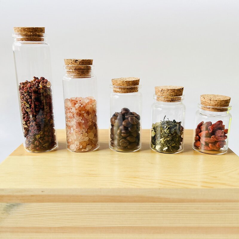 Glass Bottle with Cork Supplier - Custom Clear for Spice Packaging