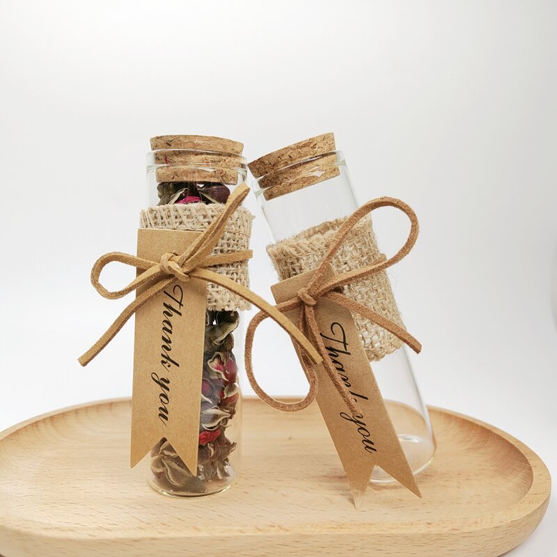 Glass Wishing Bottles Supplier - 10ml 15ml 20ml Clear with Wood Cork Lid