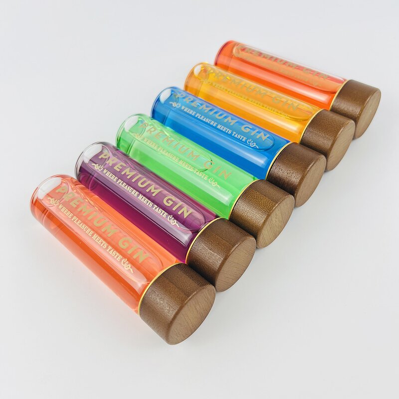 Mini Glass Wishing Bottle Factory - Clear with Wooden Lid Decorative Tube