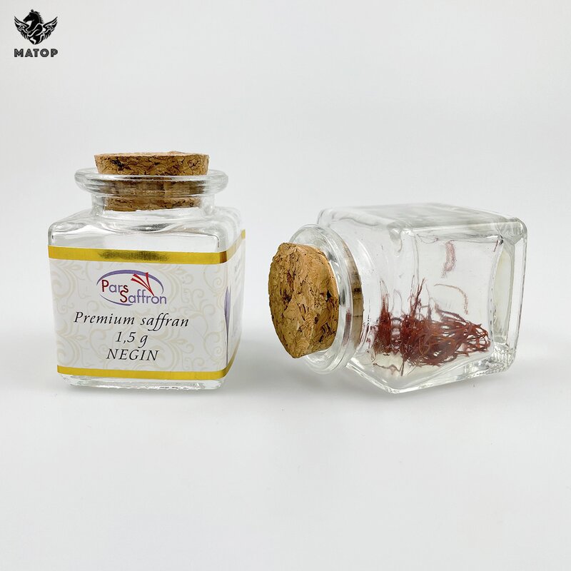 Clear Glass Spice Jars Factory - Best Selling Square Saffron Jars