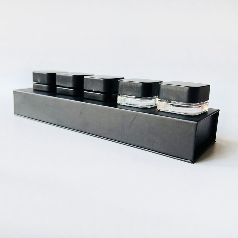 Hot Stamping Concentrate Jar Factory - 5ml-9ml Black Child Resistant Glass