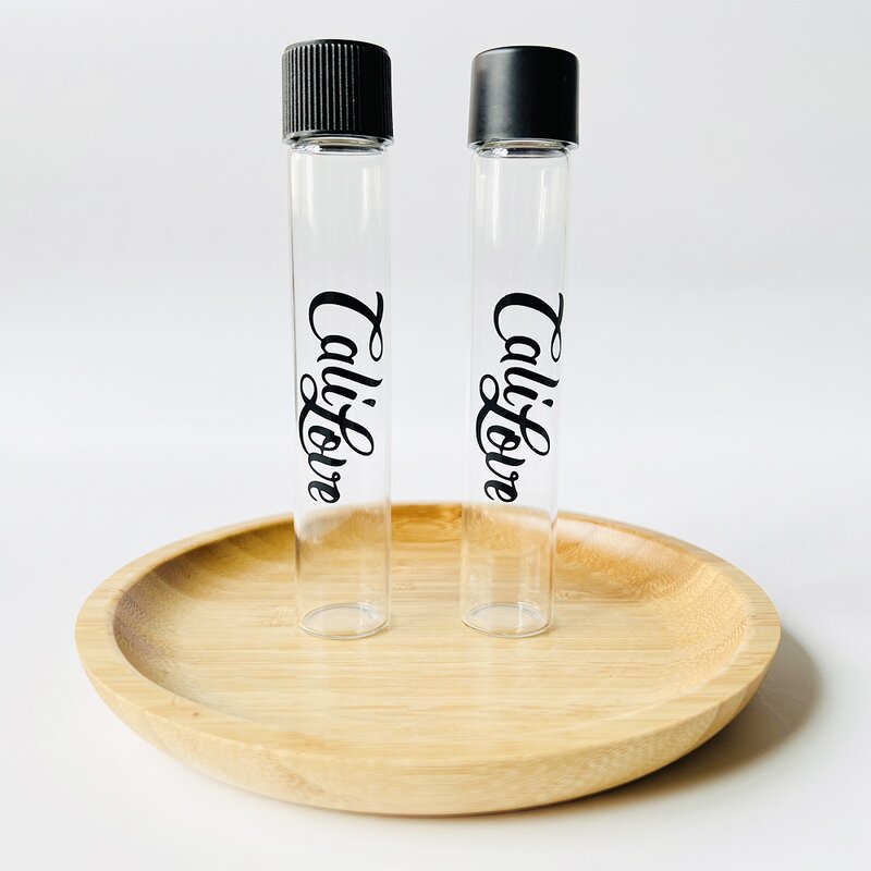 King Size Glass Roll Tube Supplier - 120mm Child Resistant Clear with Black Top