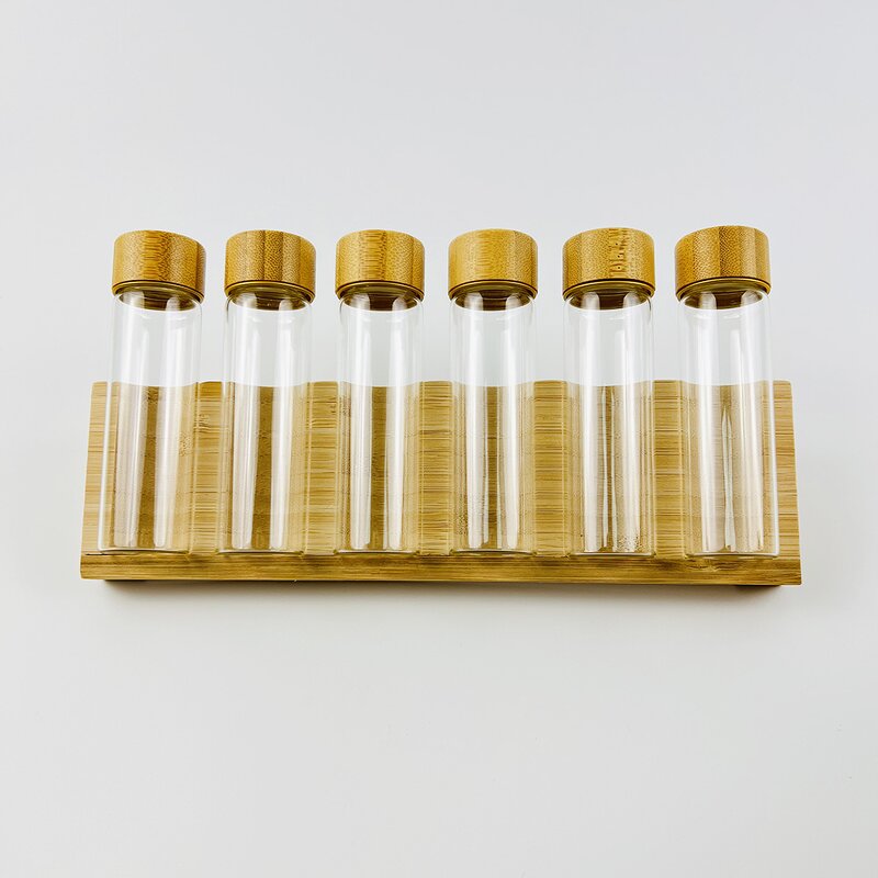 Glass Bottle with Screw Caps Supplier - Wholesale Flat Bottom Match Wooden