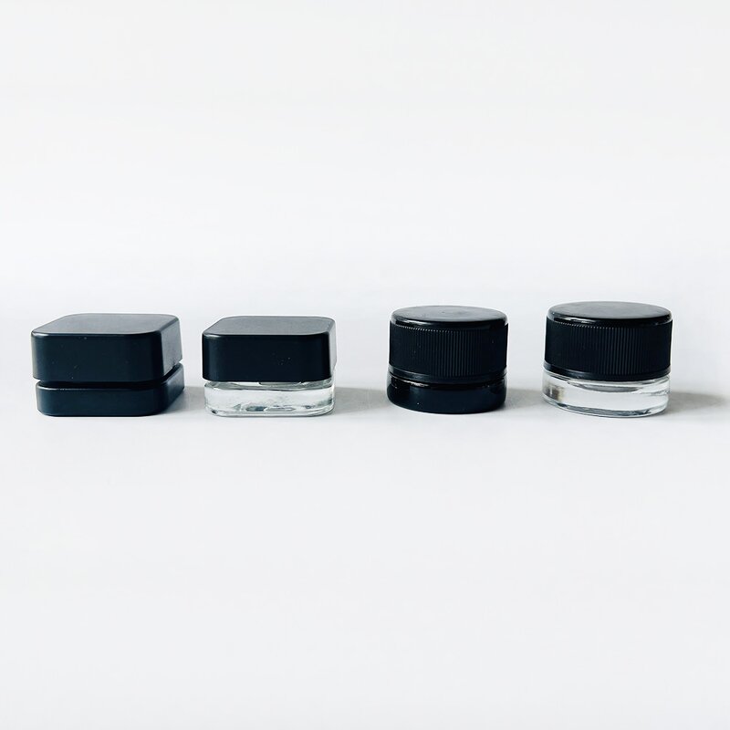 Square Concentrate Jar Supplier - Wholesale Black White Childproof Lid