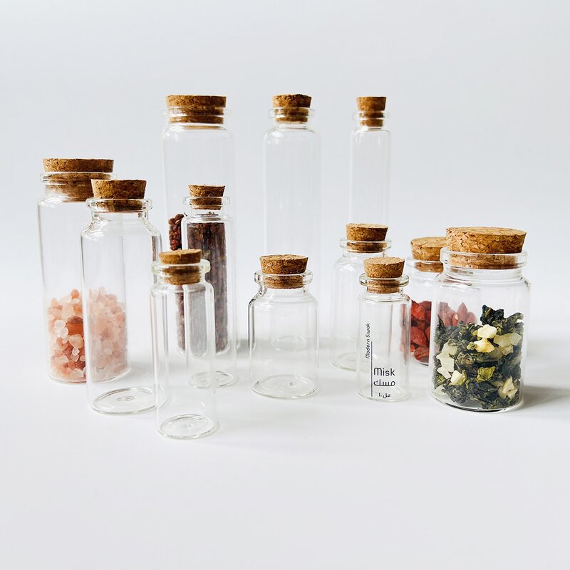 Glass Vials with Cork Manufacturer - Stock Size Mini 30ml 50ml with Stoppers