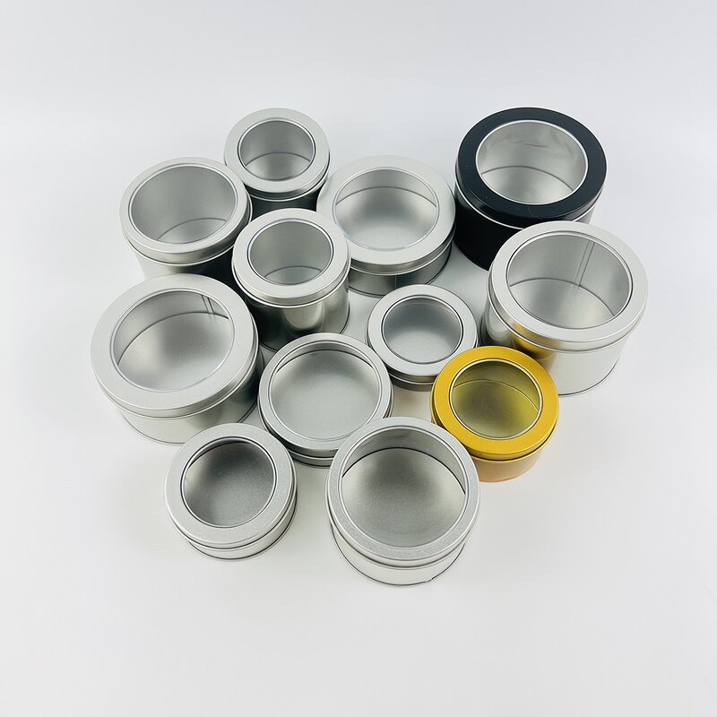 Christmas Cake Tin Factory - Wholesale Custom Logo Round Gold Tin with Window