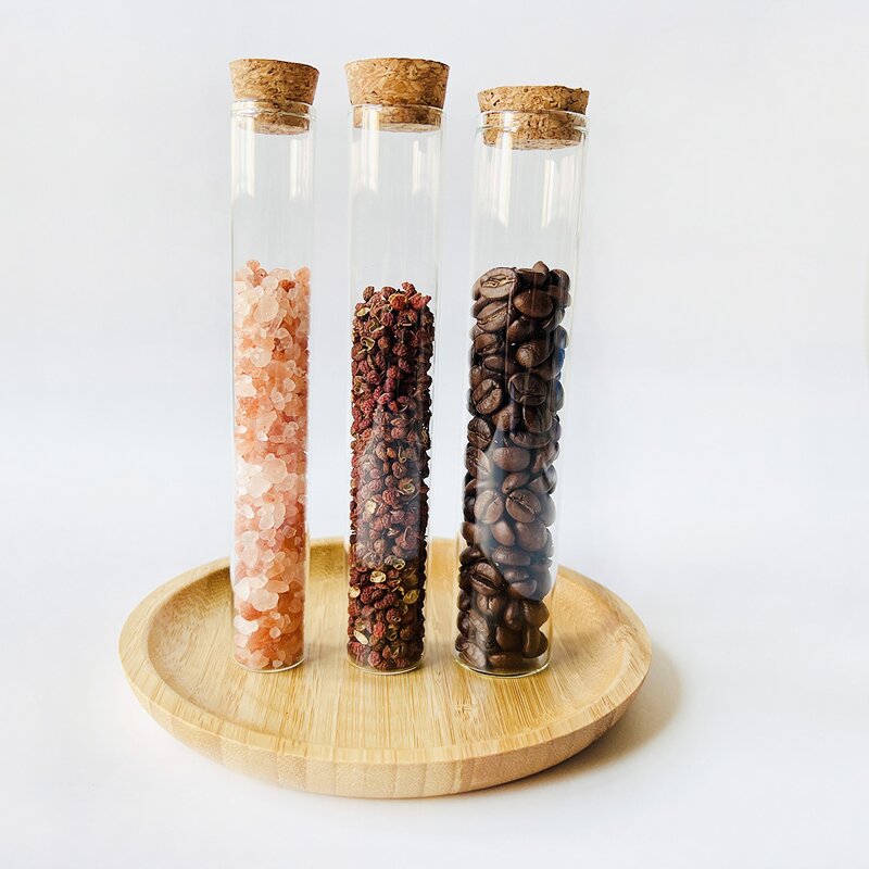 Glass Test Tube Factory - Clear Round Flat Bottom Cork Lid Vial Bottle