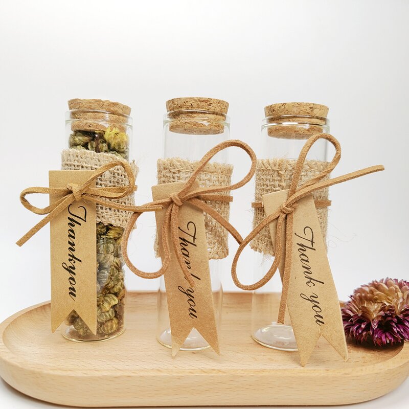 Square Glass Bottle Supplier - Clear 5ml-100ml Round Storage Jars Cork