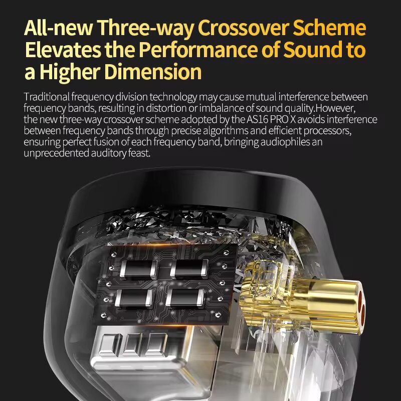 Hybrid In-ear Earphones Supplier - KZ AS16 X PRO 1DD+7BA HIFI Monitor