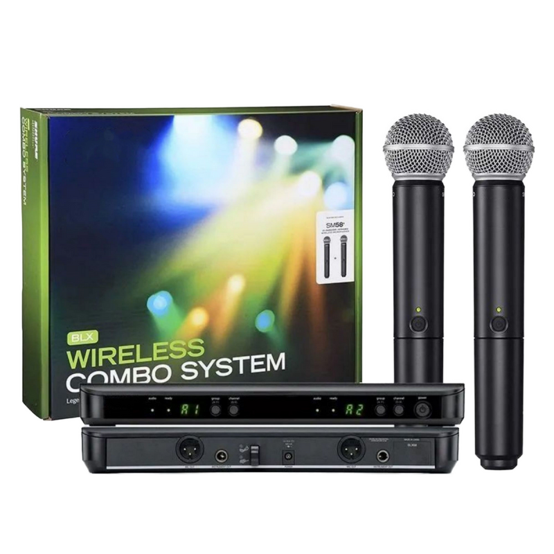 Dual Wireless Mic System Factory - Shur BLX288/PG58 Handheld Dynamic