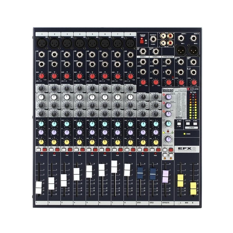 Analog Audio Mixer Manufacturer - EFX8 8-Channel 8 Mono with Lexicon Effects