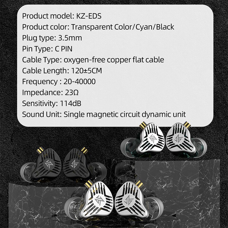 Dynamic Earphone Supplier - KZ EDS in Ear Wired Monitor Headset Stereo