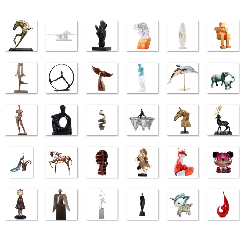 Abstract Animal Sculpture Manufacturer - OEM Customizable Red Handmade Resin Fiberglass Deer Statues Angel