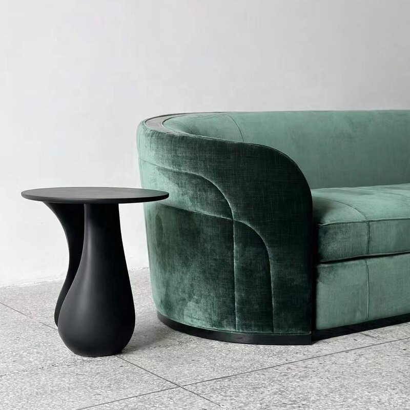Side Table Manufacturer - OEM Custom FRP Black Special Shaped for Hotel Office Reception