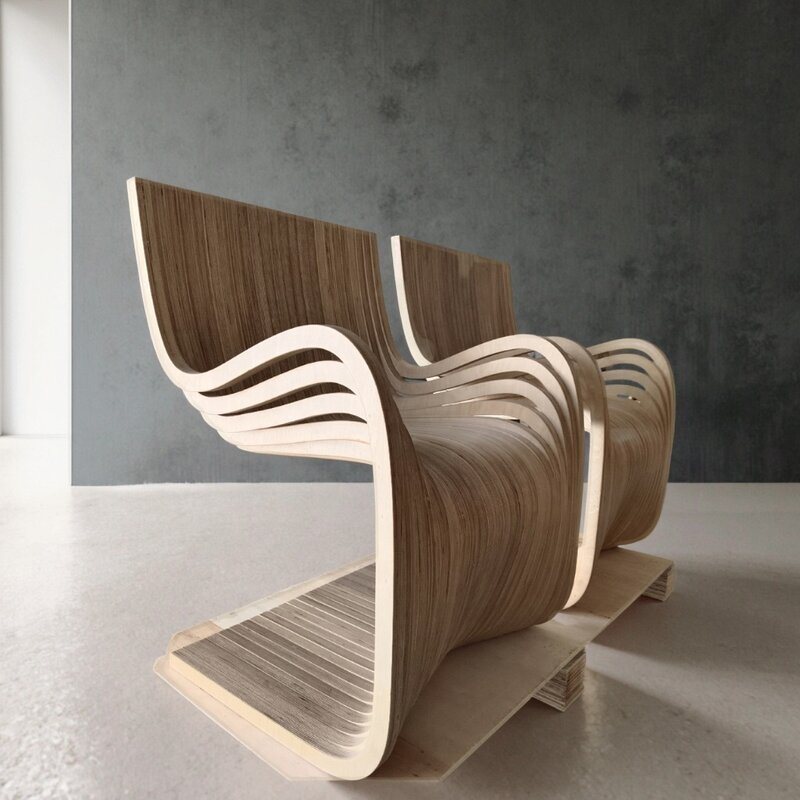 Contour Chair Manufacturer - OEM Ergonomic Organic Biomorphic Grain Mapping Carbonized Single Seater