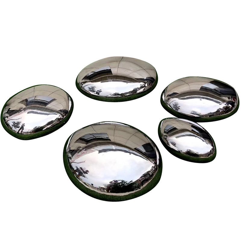 Public Waiting Bench Supplier - OEM 304 Mirror Stainless Steel Stone Shape Durable Easy Clean Modern