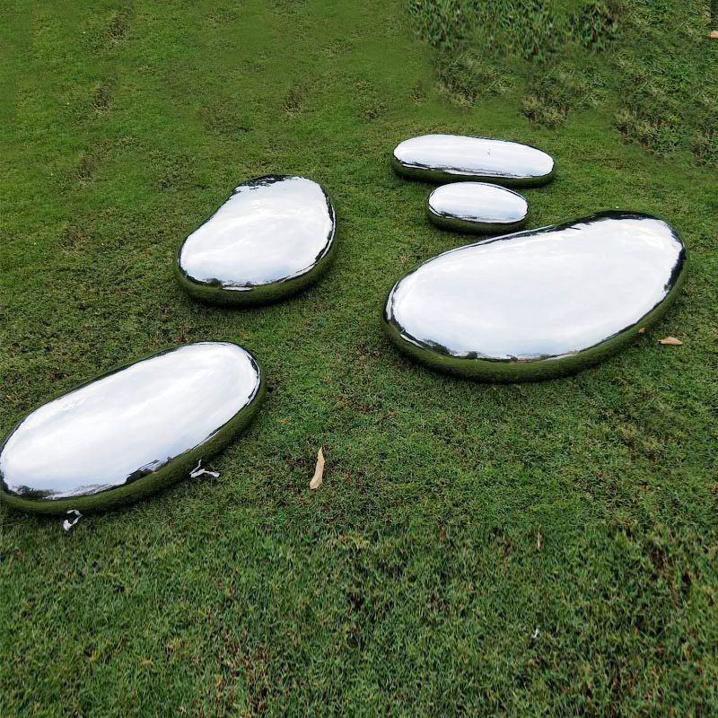 Public Waiting Bench Supplier - OEM 304 Mirror Stainless Steel Stone Shape Durable Easy Clean Modern