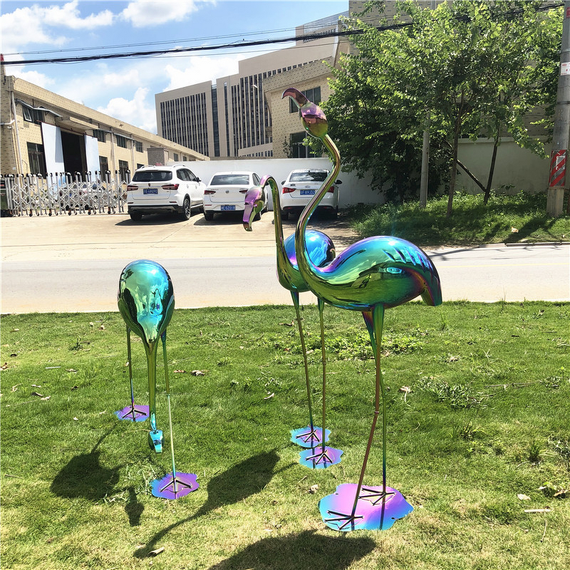 Metal Art Sculpture Supplier - OEM Custom Flamingo Mirror Stainless Steel Traditional Fashion Buddhism