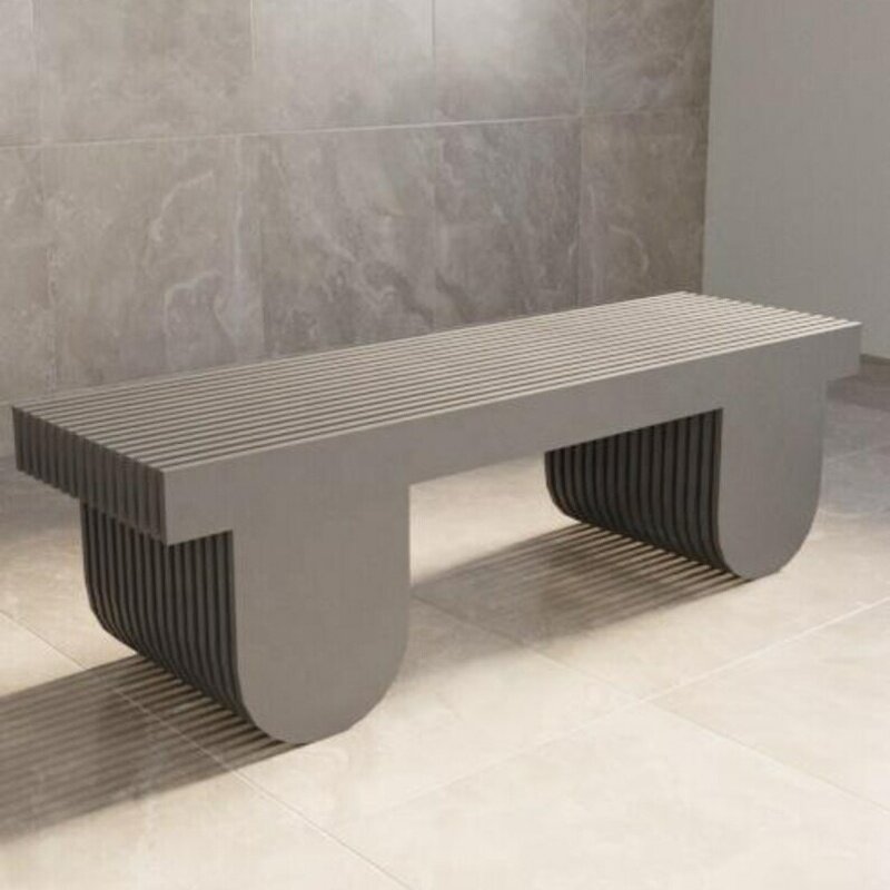 Parametric Bench Supplier - OEM Premium Modern Wavy Solid Wood CNC Cut Hotel Lobby Airport