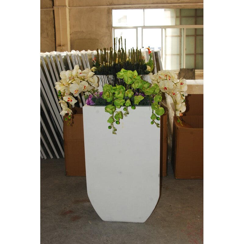 Square Fiberglass Planter Pots Supplier - OEM Large Entrance Commercial for Mall Office Corridor Passage