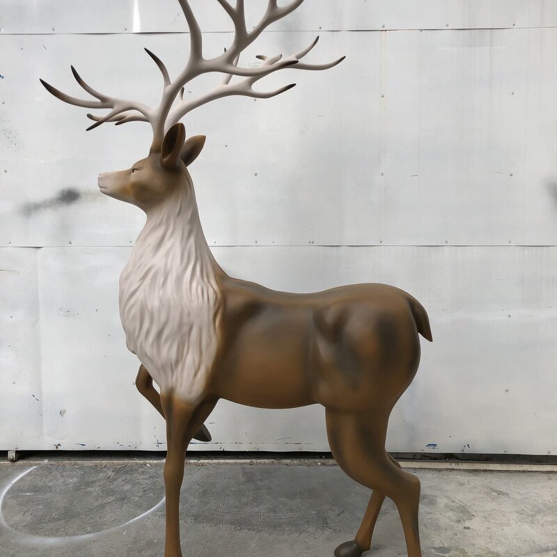 Realistic Animal Sculptures Factory - OEM Equal Scale Deer Elk Ornaments for Home Decoration Parks