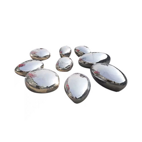 Public Waiting Bench Supplier - OEM 304 Mirror Stainless Steel Stone Shape Durable Easy Clean Modern