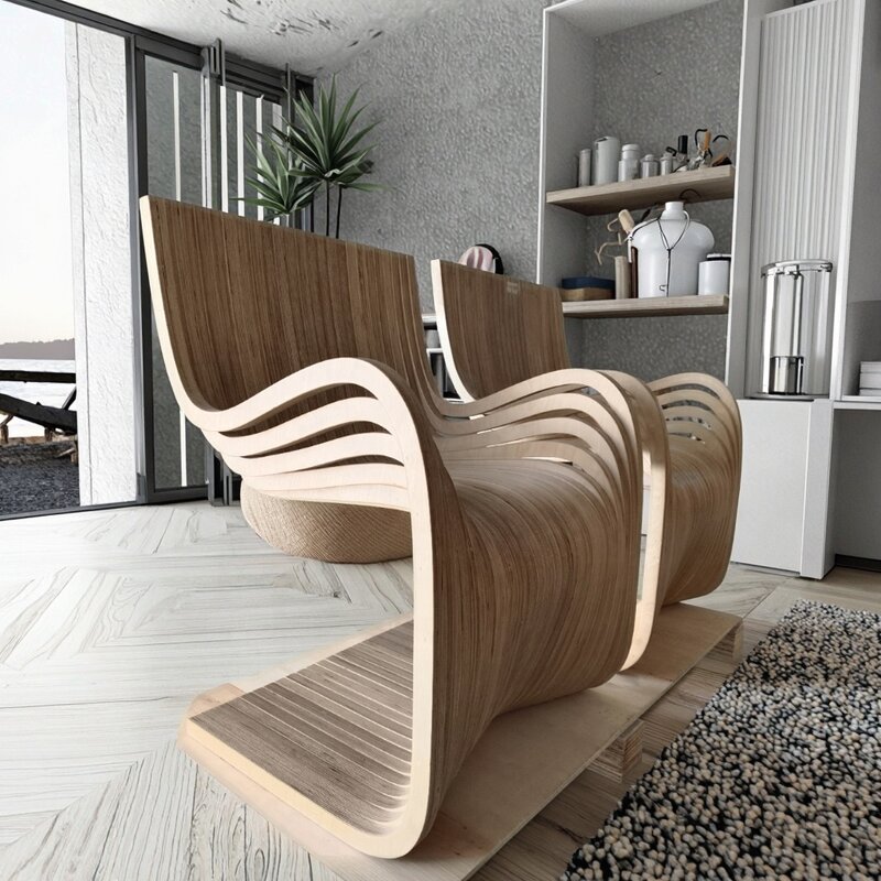 Contour Chair Manufacturer - OEM Ergonomic Organic Biomorphic Grain Mapping Carbonized Single Seater
