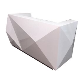 Fiberglass Reception Desk Factory - OEM Graphic Sense Design Luxury White Modern Front Counter for Hotel Shop